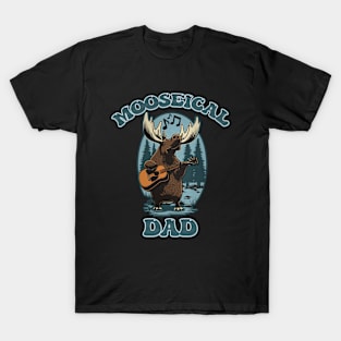 Mooseical - Musical Dad Moose with a Acoustic Guitar T-Shirt